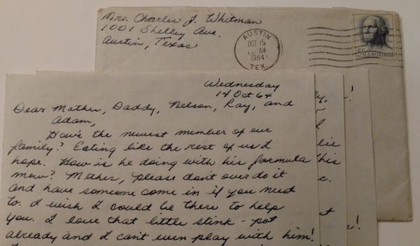 Letter to Kathy's Family; courtesy of Nelson Leissner; used by permission