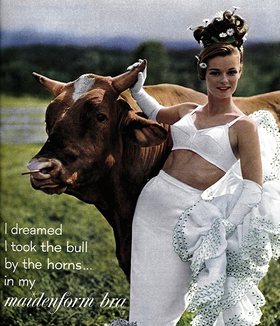 "I Dreamed I Took the Bull by the Horns in My Maidenform Bra" ad (1962)