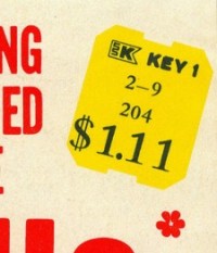 kmart faux sticker key 1 from a 1970&#039;s yarn sleeve